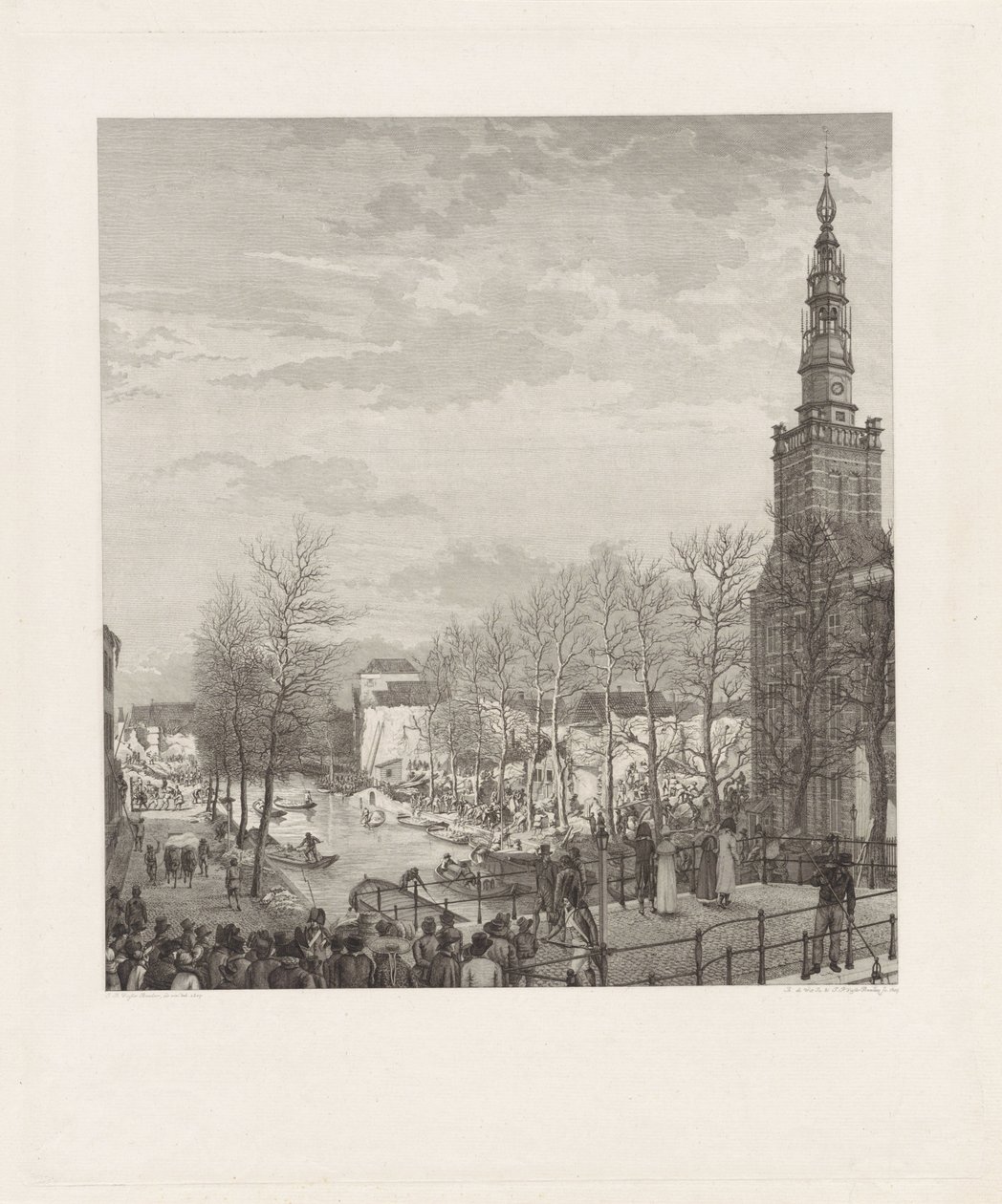 Devastación en Steenschuur después del desastre de la pólvora de Leiden, 1807 de Izaak Jansz. de Wit