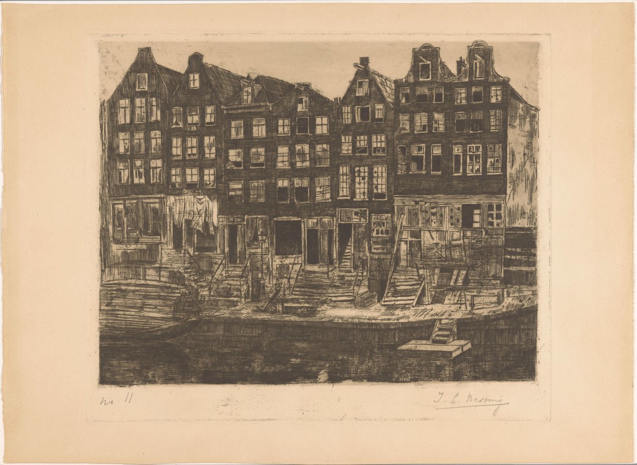 Casas del canal de Izaak Leendert Bedding (signed by artist)