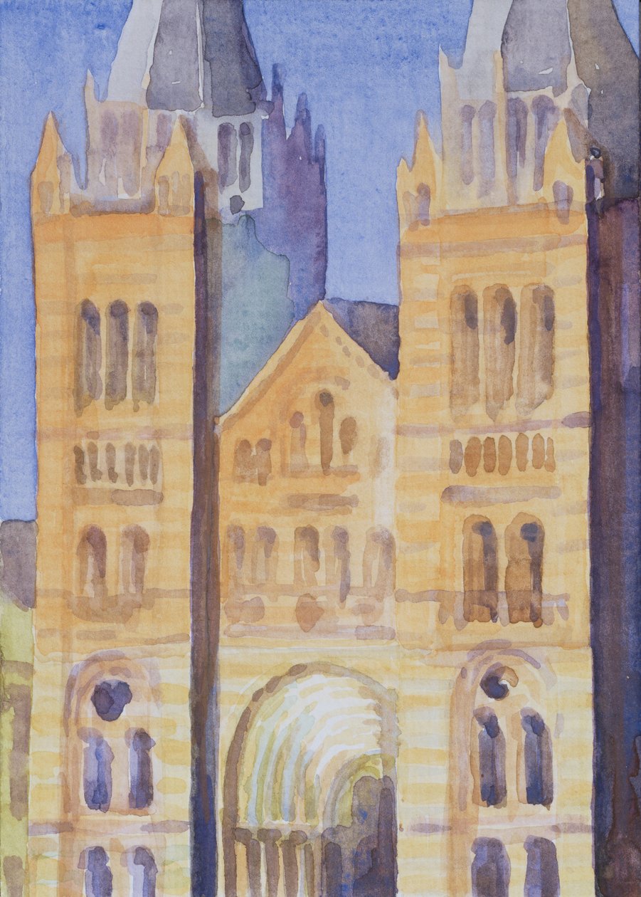 Entrada Principal del Museo de Historia Natural, Londres, Atardecer, 1994 de Izabella Godlewska de Aranda