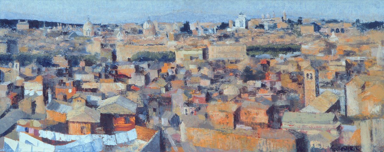 Roma, Vista desde la Academia Española en el Gianicolo, 1968 de Izabella Godlewska de Aranda