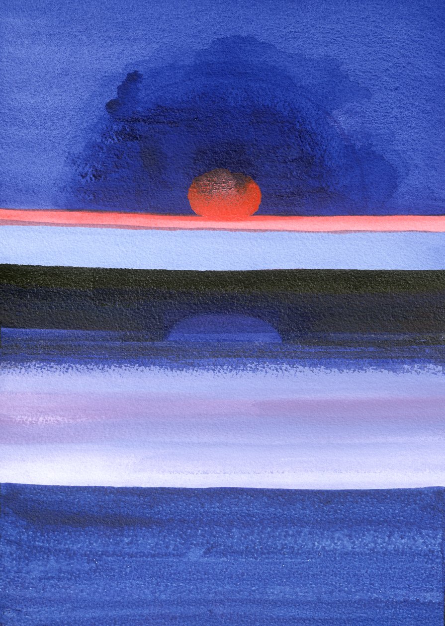 Paisaje Marino, Atardecer, Helsinki, 1991 de Izabella Godlewska de Aranda