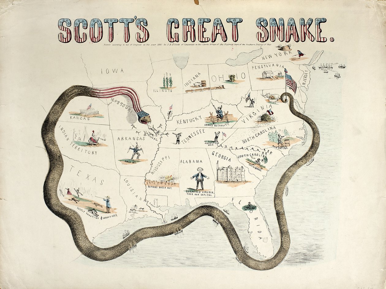 La gran serpiente de Scott, 1861 de J. B. Elliott