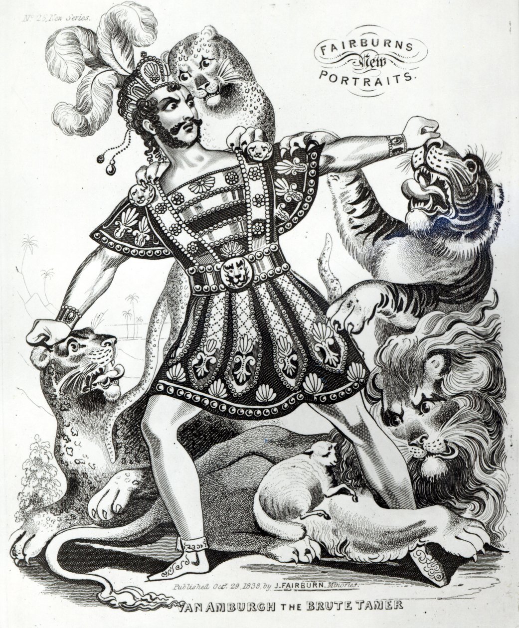 Van Amburgh el domador de bestias, 1838 de J. Fairburn
