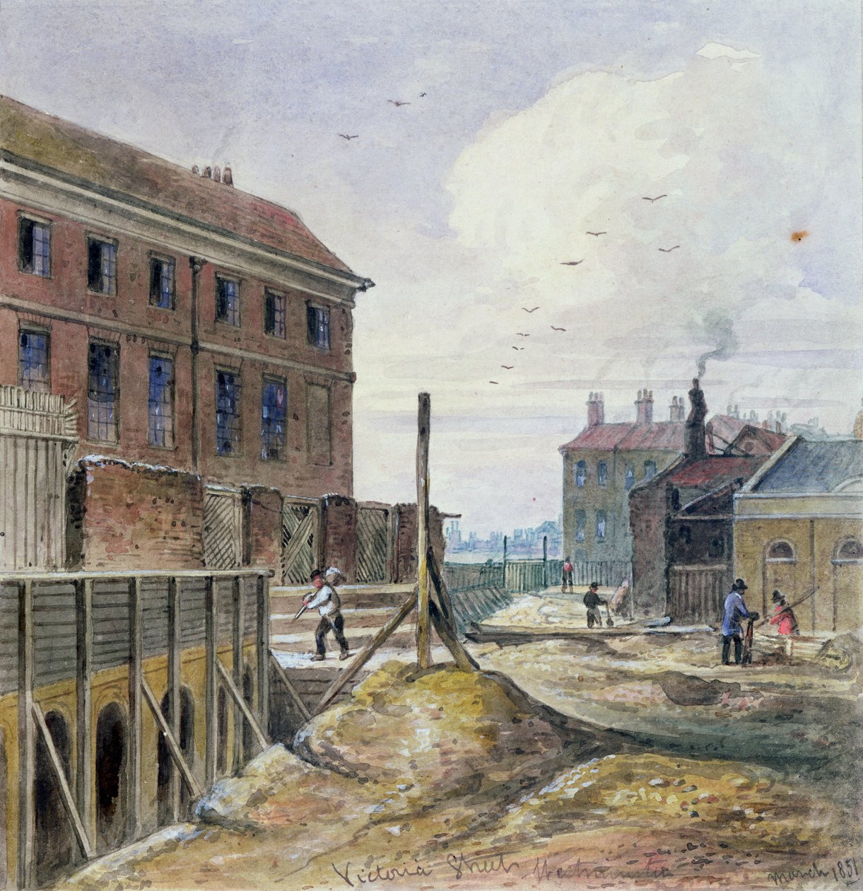 Construcción de la Calle Victoria, 1851 de J. Findley