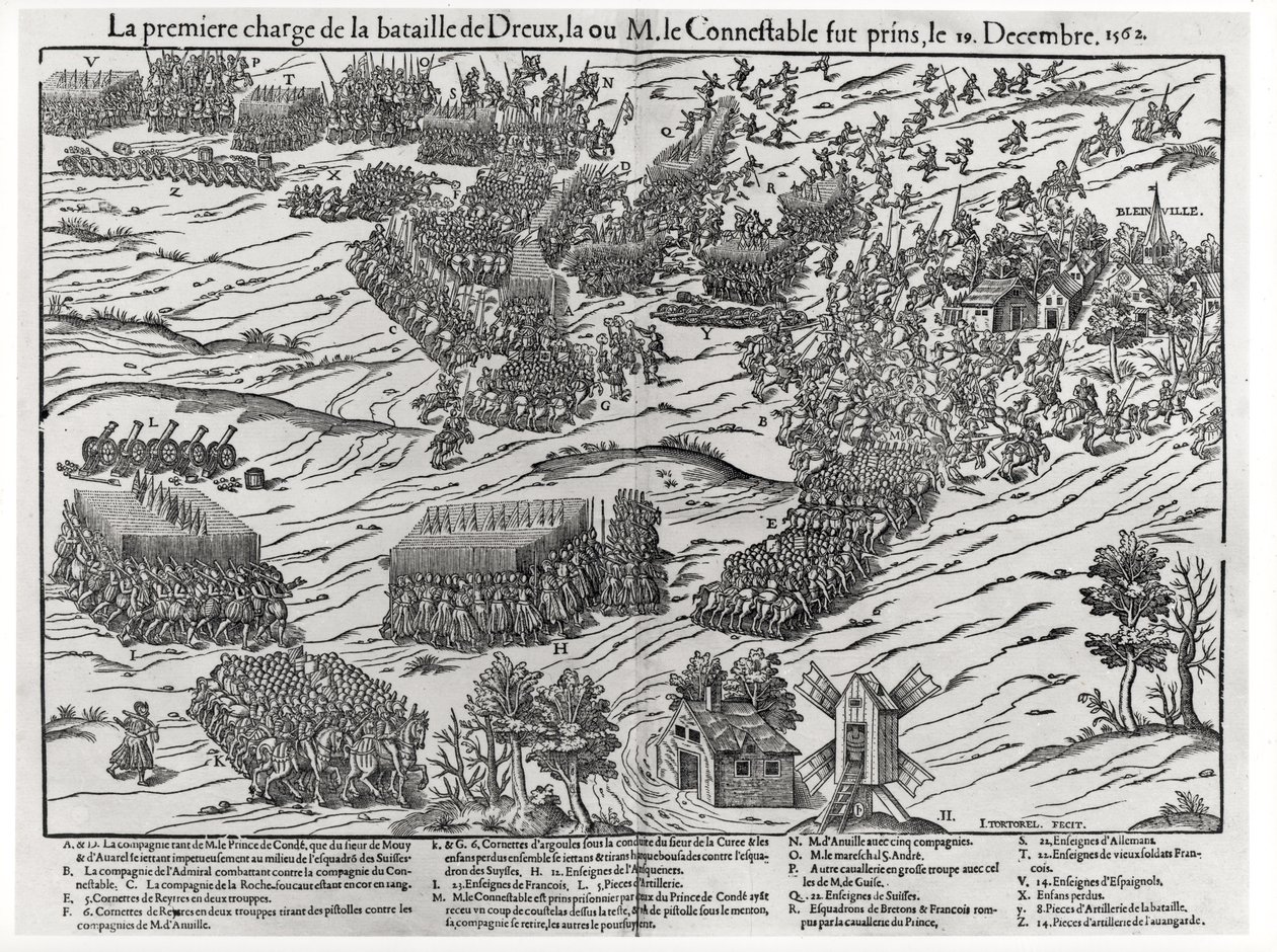 La Batalla de Dreux, 19 de diciembre de 1562 de J. J. and Tortorel, J. Perrissin