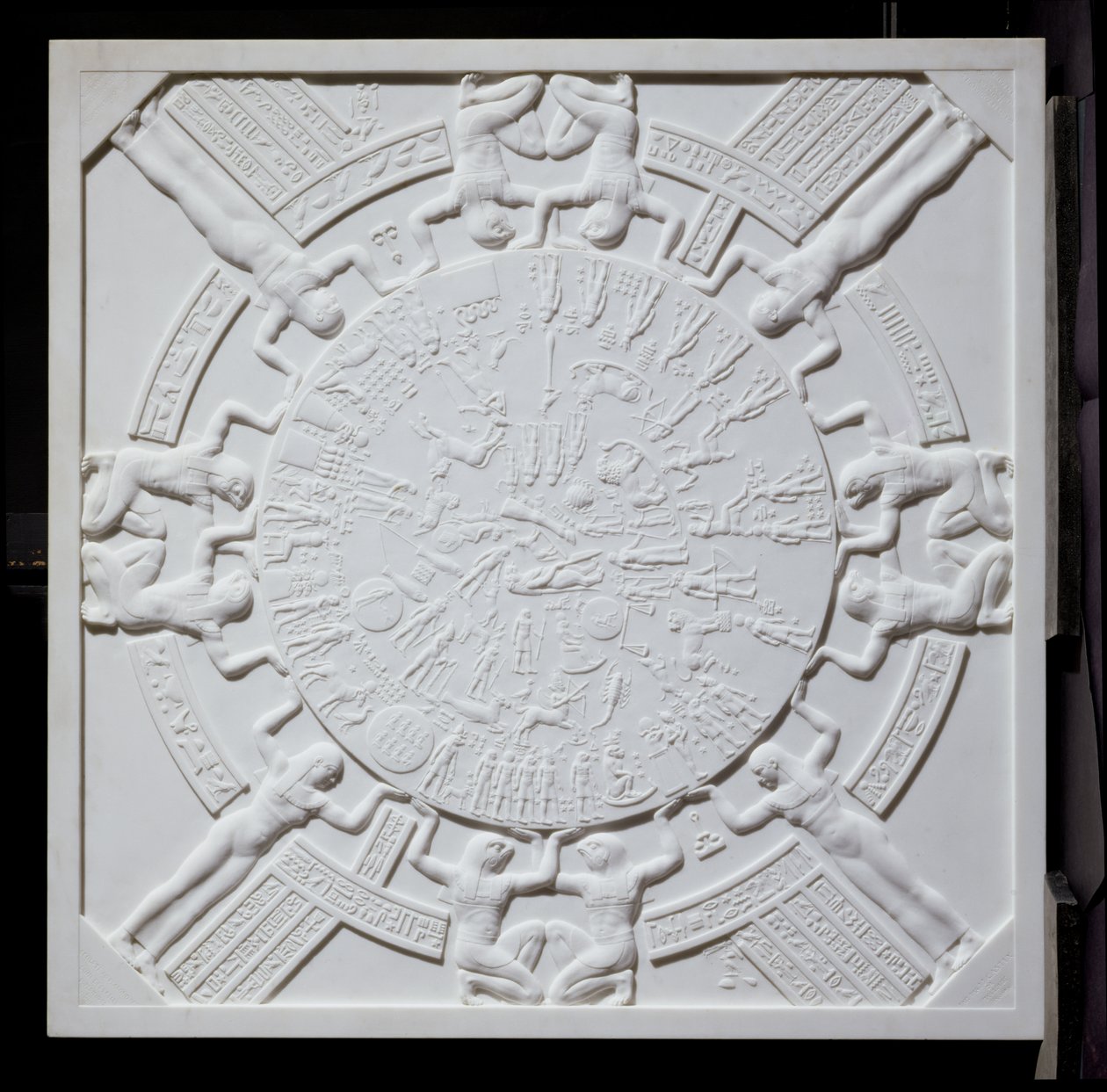 Copia del Zodiaco de Dendarah, del techo de la capilla en el Templo de Hathor, Dendarah, Egipto, 1819 de J. J. Castex