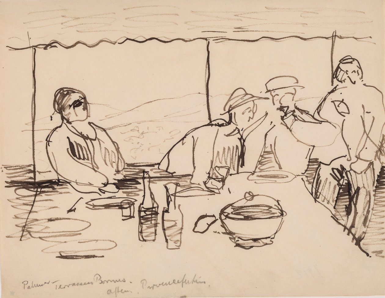 Tarde en la terraza, Bormes, Provenza de J.A. Jerichau