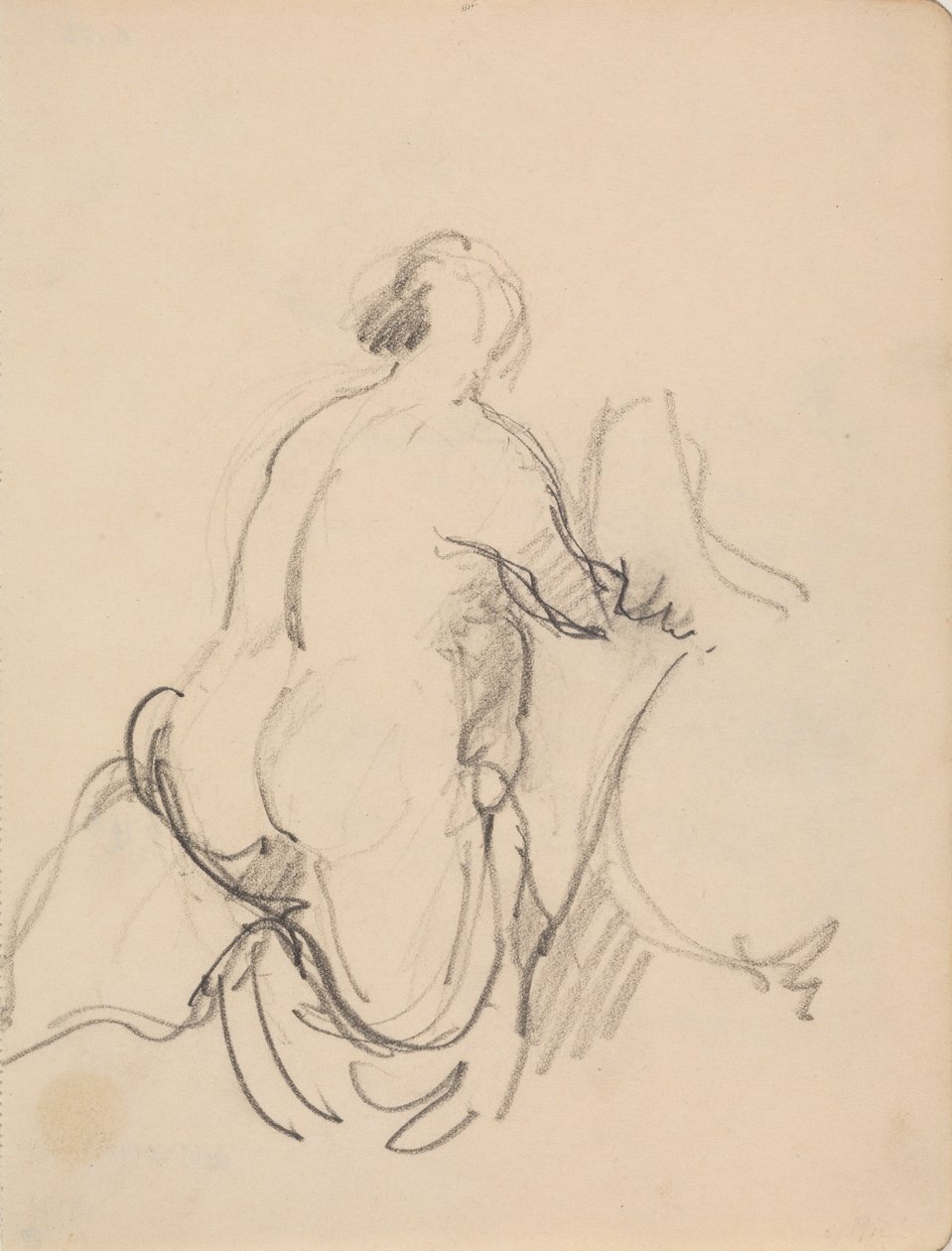 Mujer desnuda de pie, vista desde atrás de J.A. Jerichau