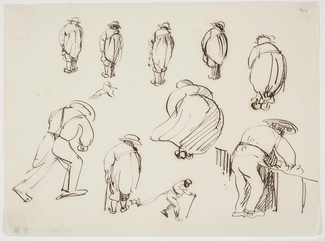 Estudios de figuras de espaldas de J.A. Jerichau