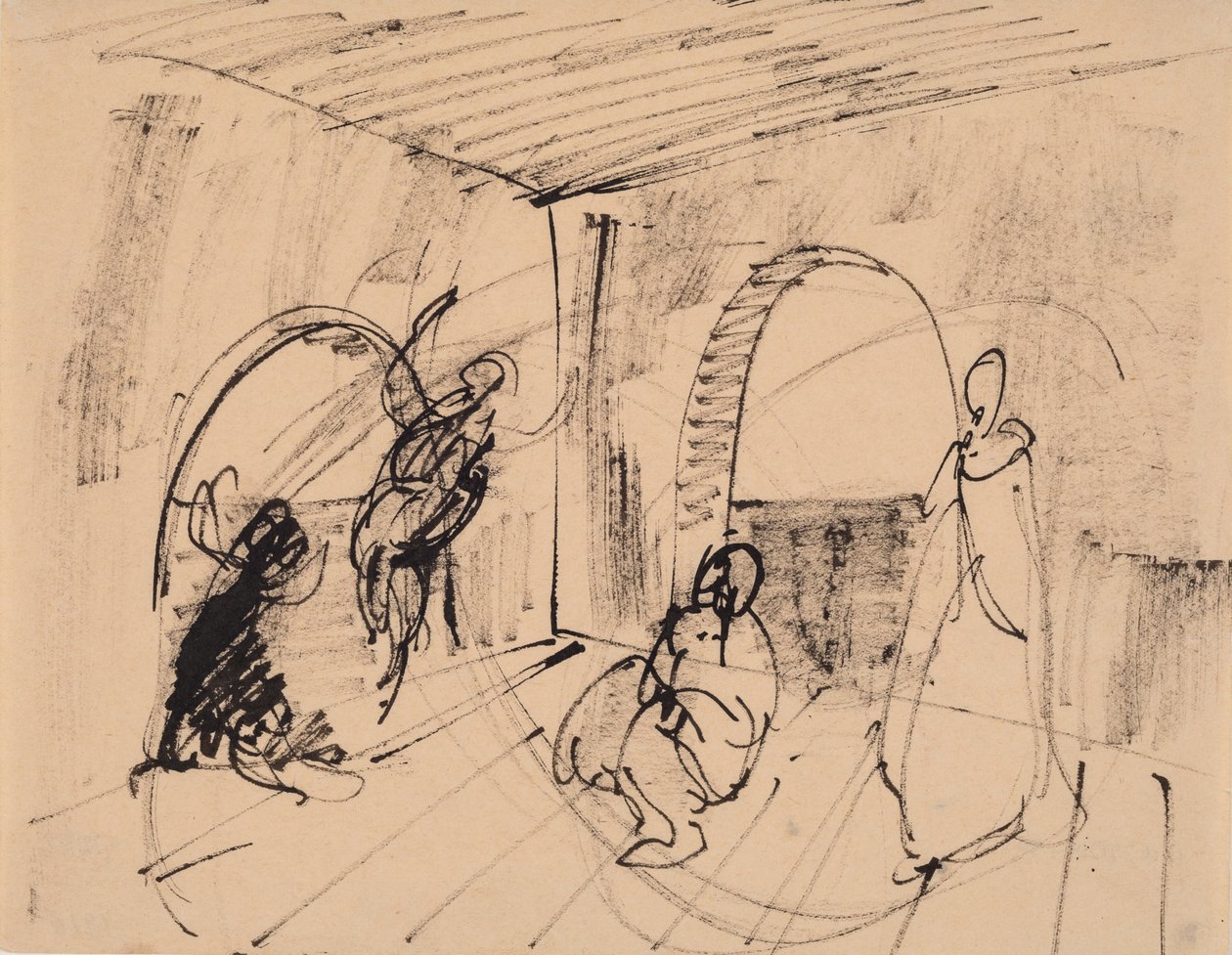 Boceto para la pintura "Hécuba" de J.A. Jerichau