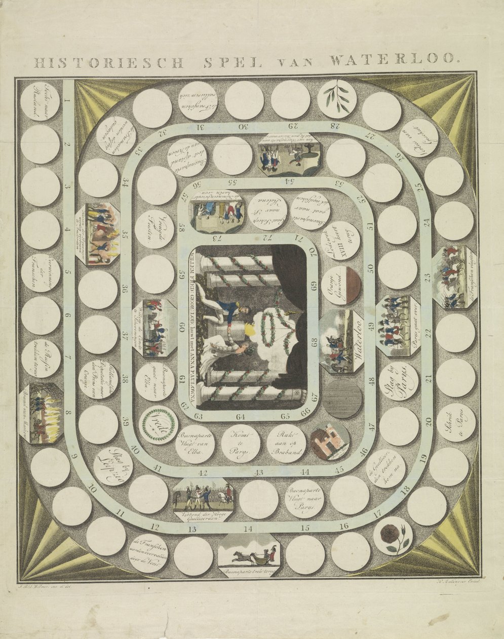 Juego de Waterloo, 1815 Juego histórico de Waterloo (título sobre objeto) de J.B.D. Wibmer