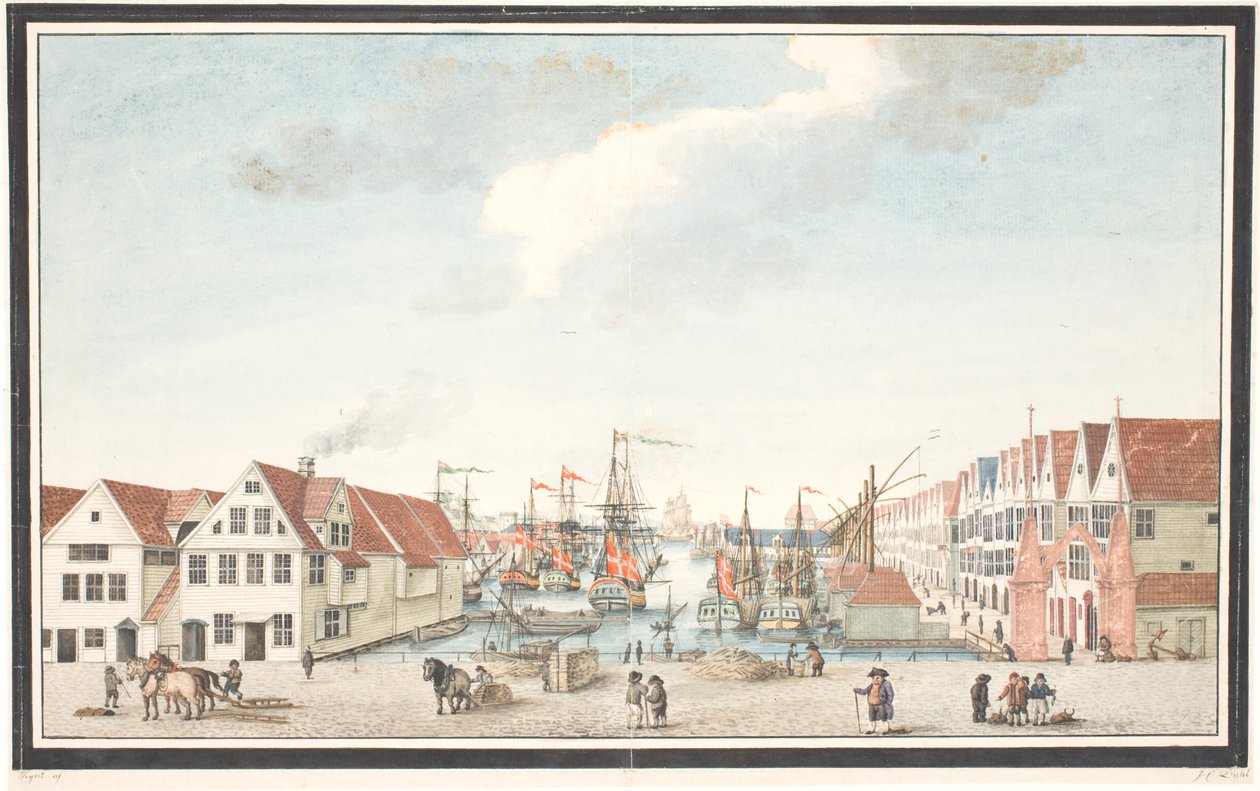Muelle en Bergen de Johan Christian Dahl