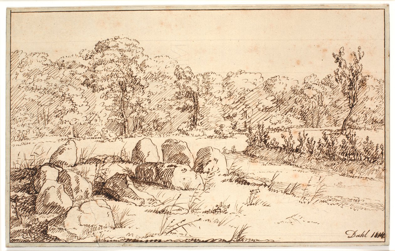 Paisaje con restos de un dolmen de Johan Christian Dahl
