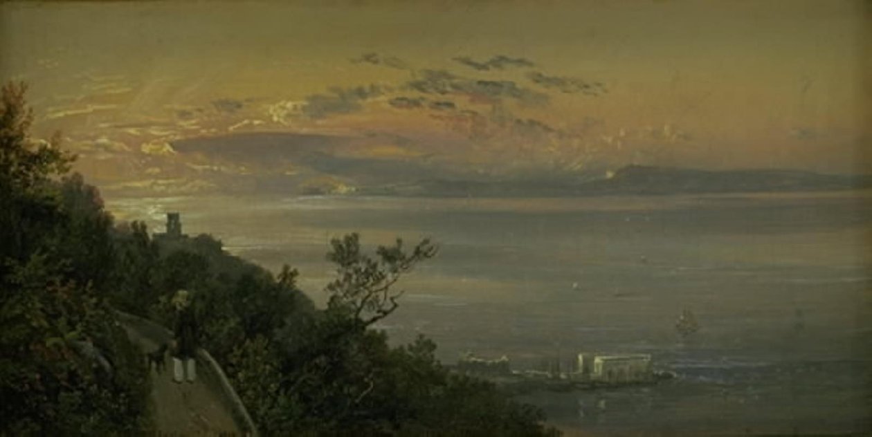 Vista desde las colinas sobre Castellamare en Nápoles de Johan Christian Dahl