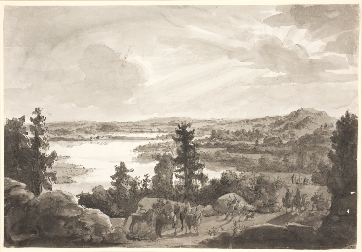 Vista de un lago, Noruega de Johan Christian Dahl