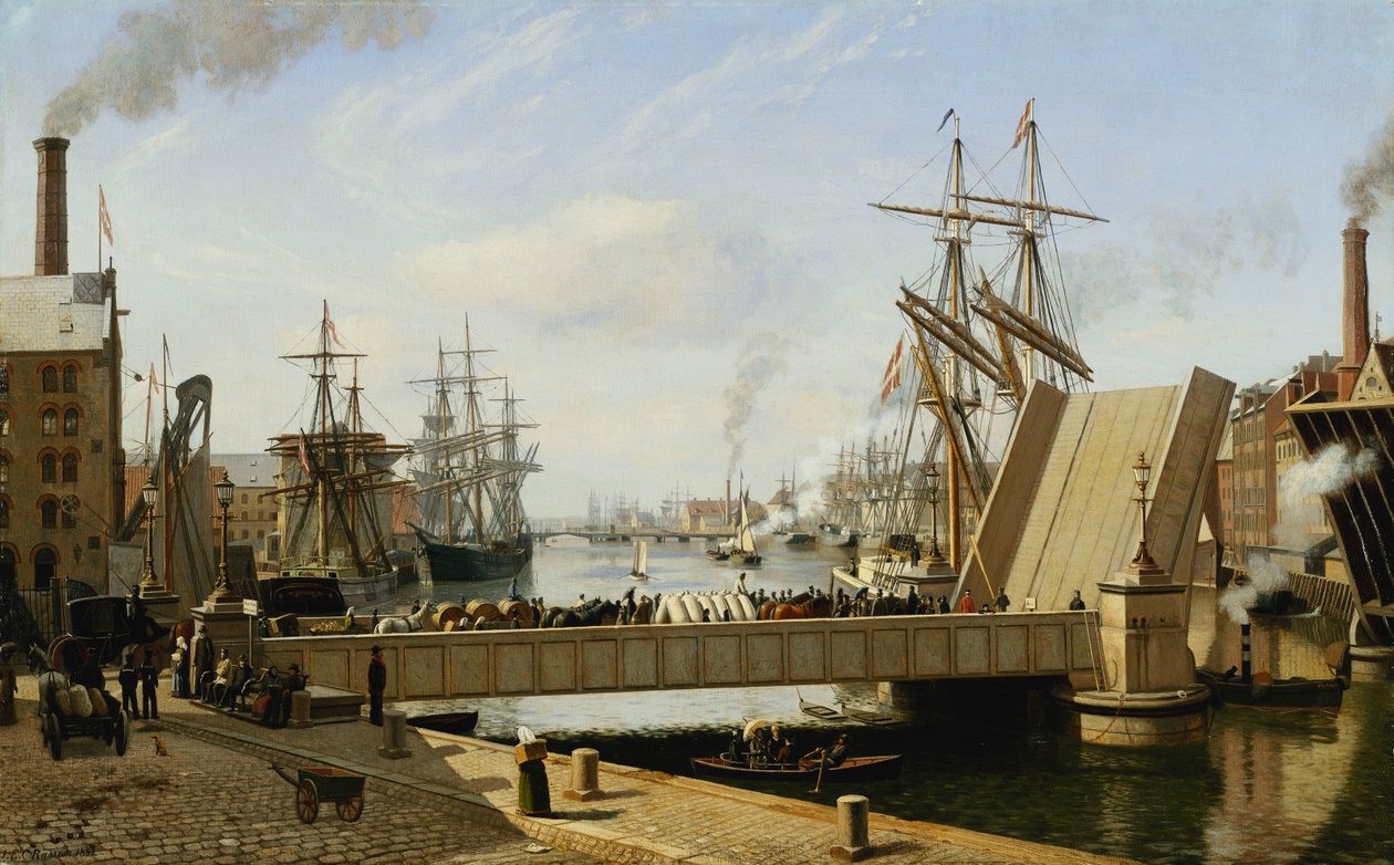 Una Vista de Copenhague con el Knippelsbro de J.E. Carl Rasmussen