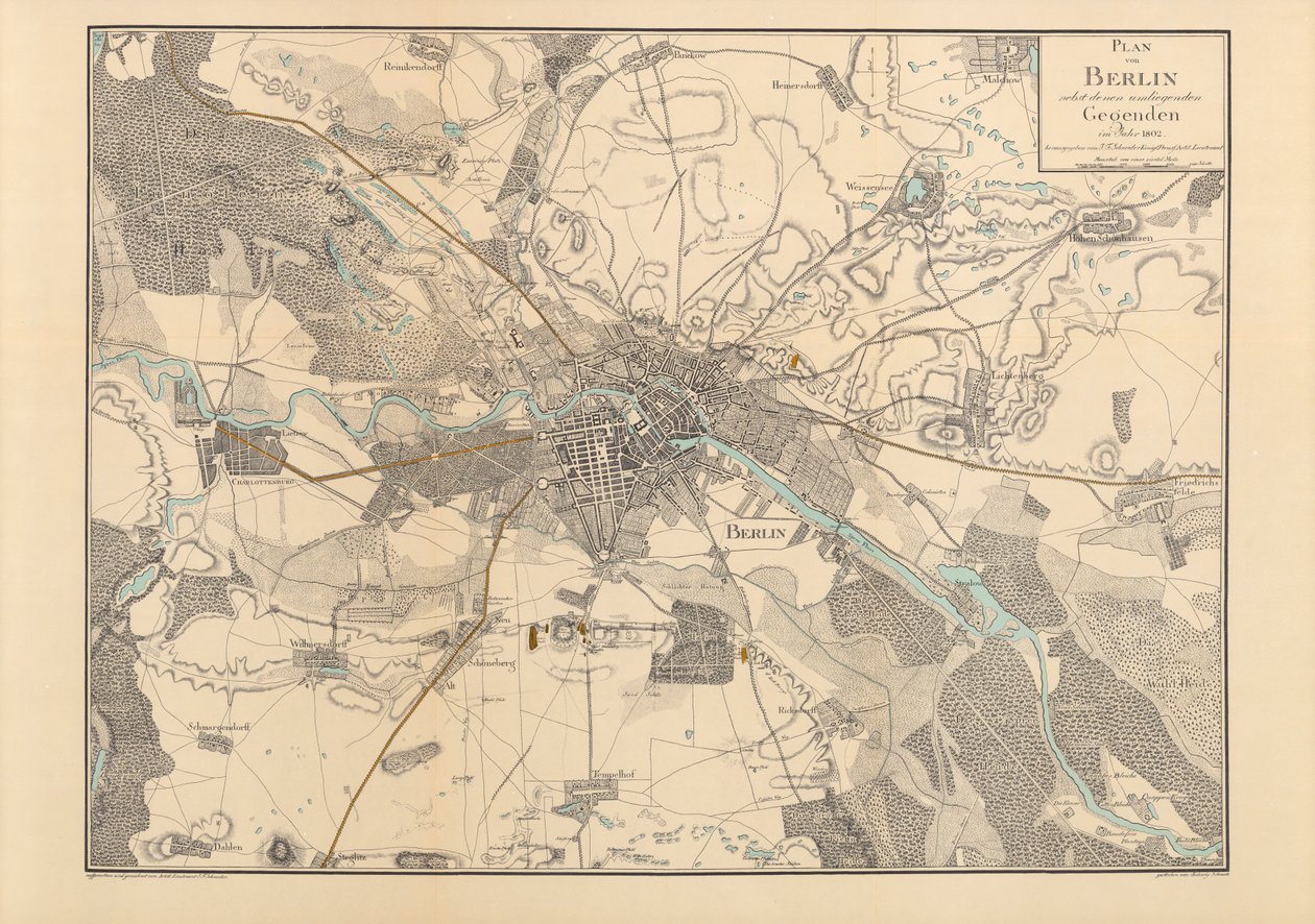 Mapa de Berlín, 1802 de F. Schneider