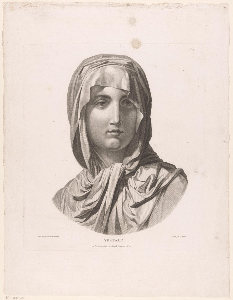 Cabeza de una Virgen Vestal Vestale (título sobre objeto) de J.F. Cazenave