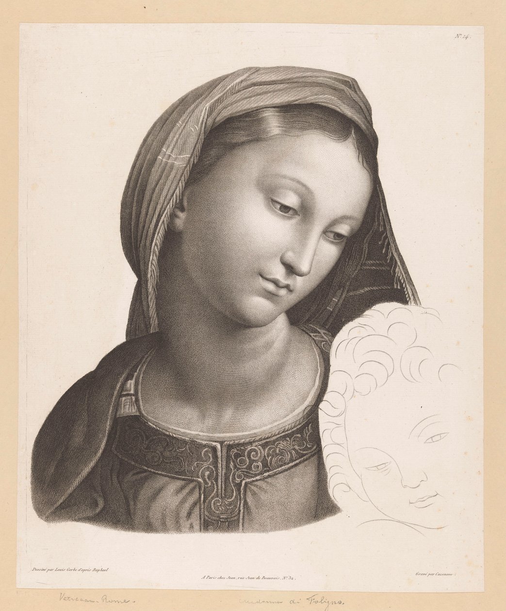 María conoció amable Virgen de Foligno de J.F. Cazenave