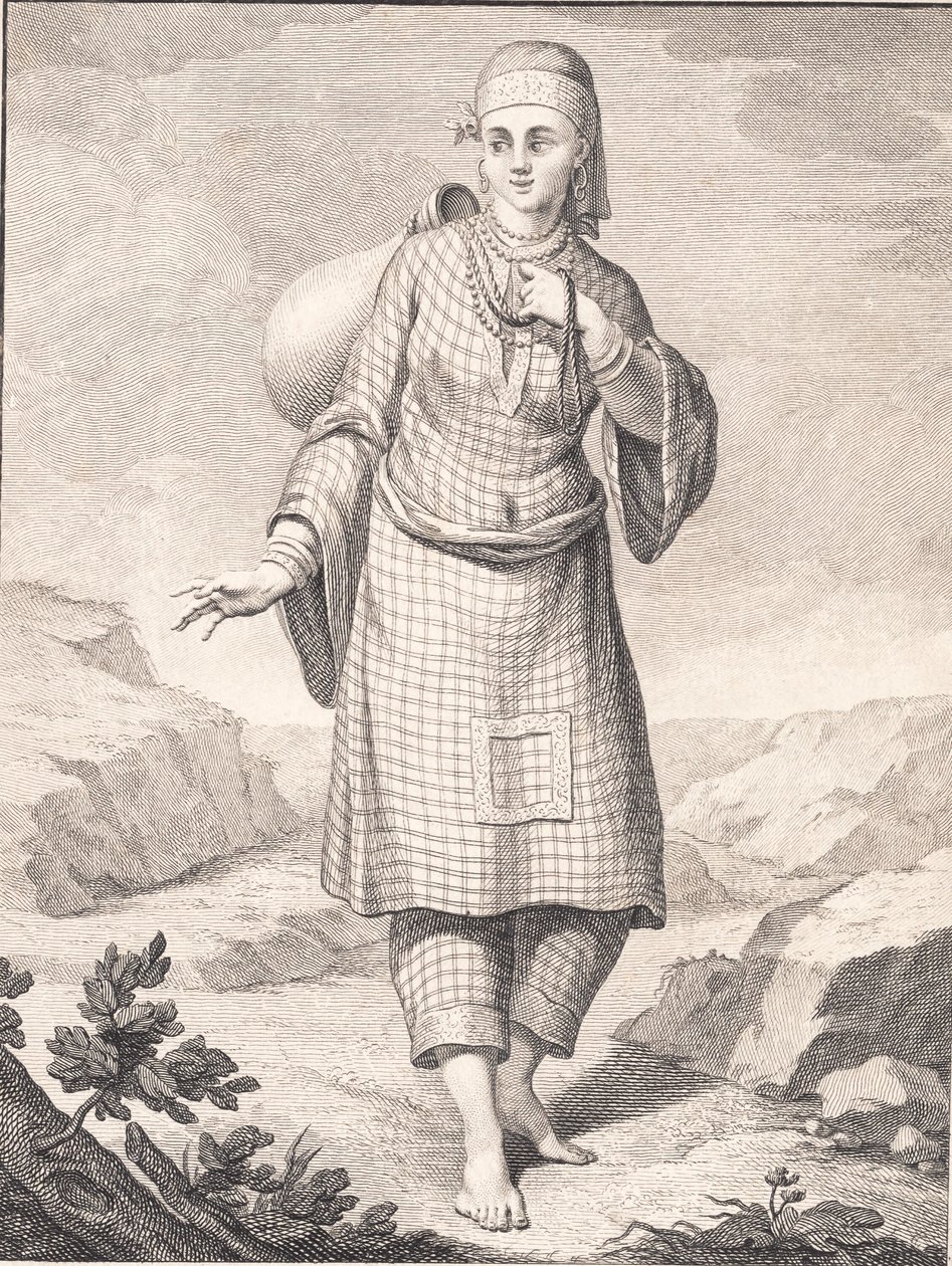 Una mujer árabe recoge agua de J.F. Clemens
