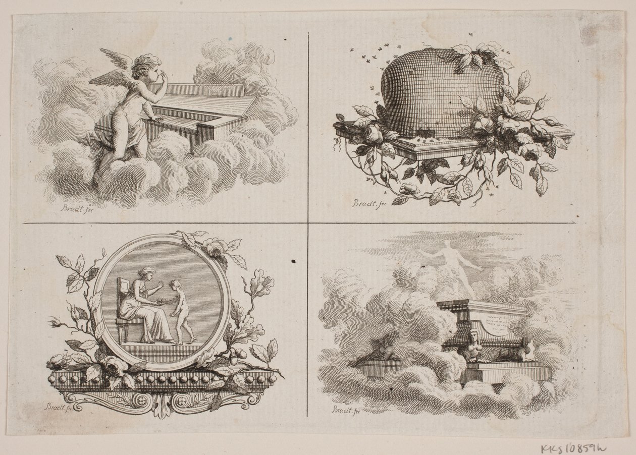 Cuatro viñetas para las obras de Bonnet de J.F. Clemens