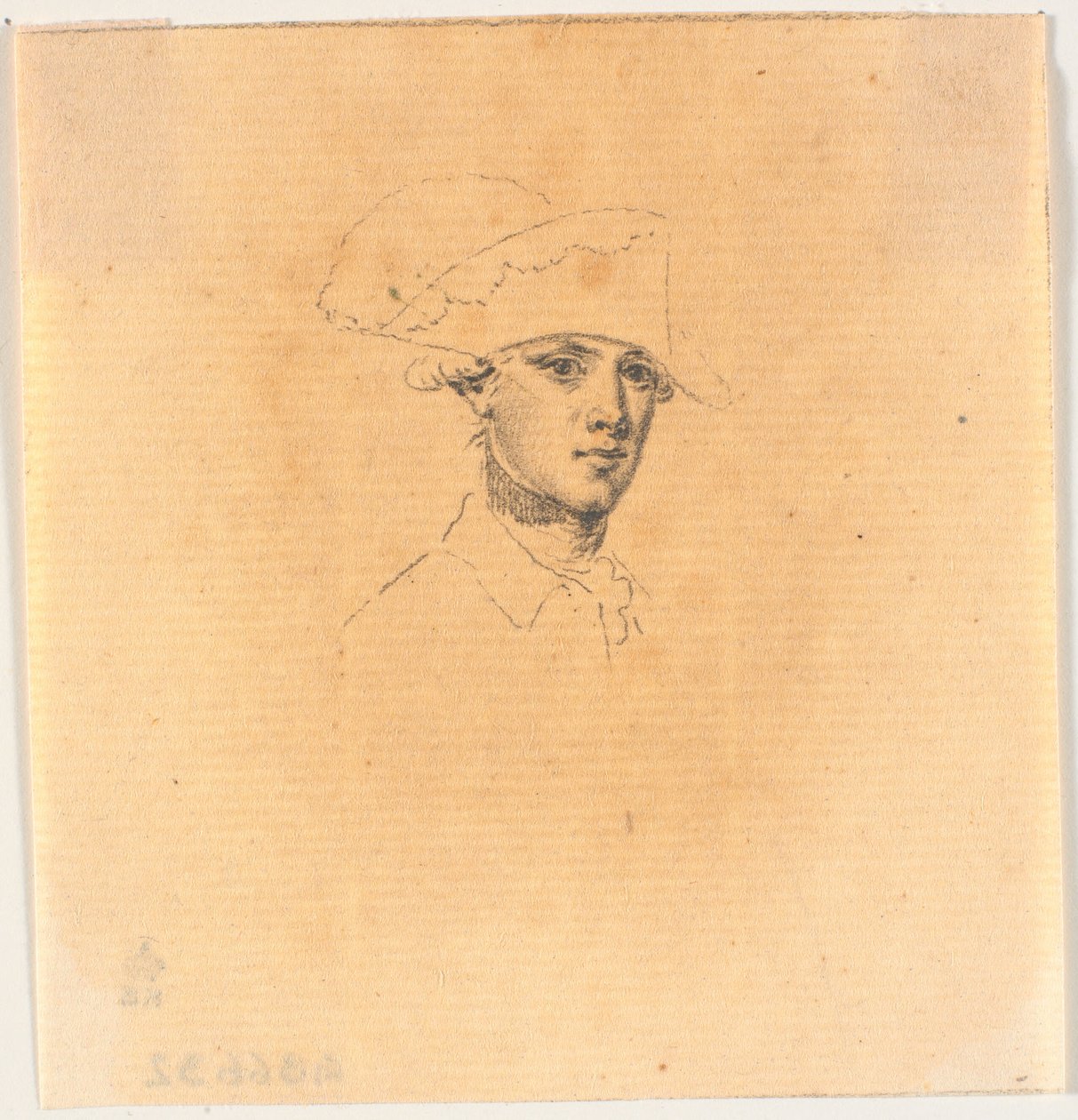 Trabajo preliminar para una de las cabezas del grabado: Federico el Grande cabalgando de regreso después de una revista en Potsdam de J.F. Clemens
