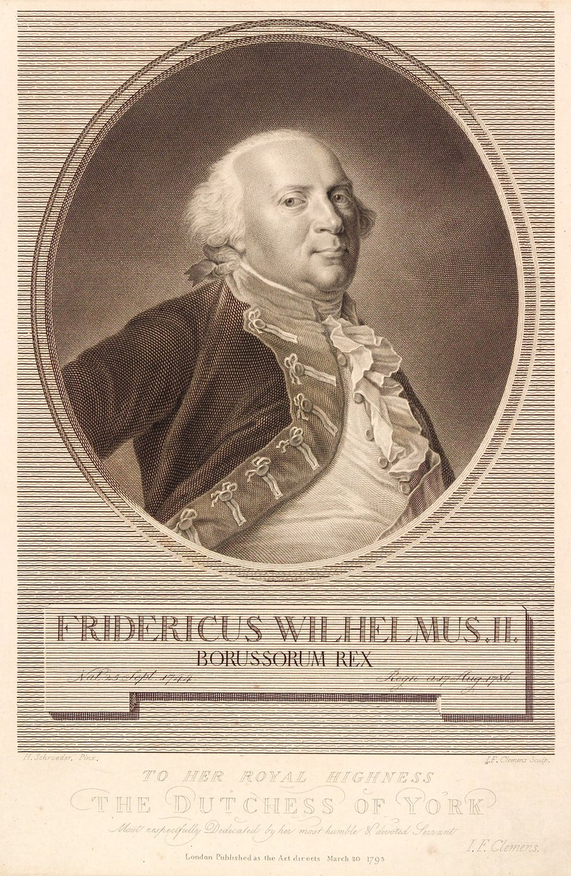 Federico Guillermo II, rey de Prusia de J.F. Clemens