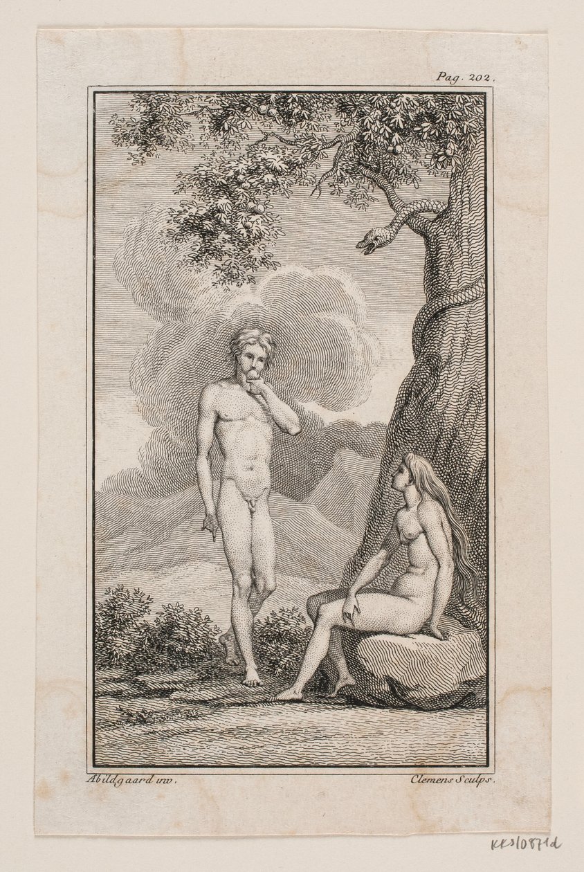Ilustración de "Adán y Eva" IV de Johannes Ewald de J.F. Clemens