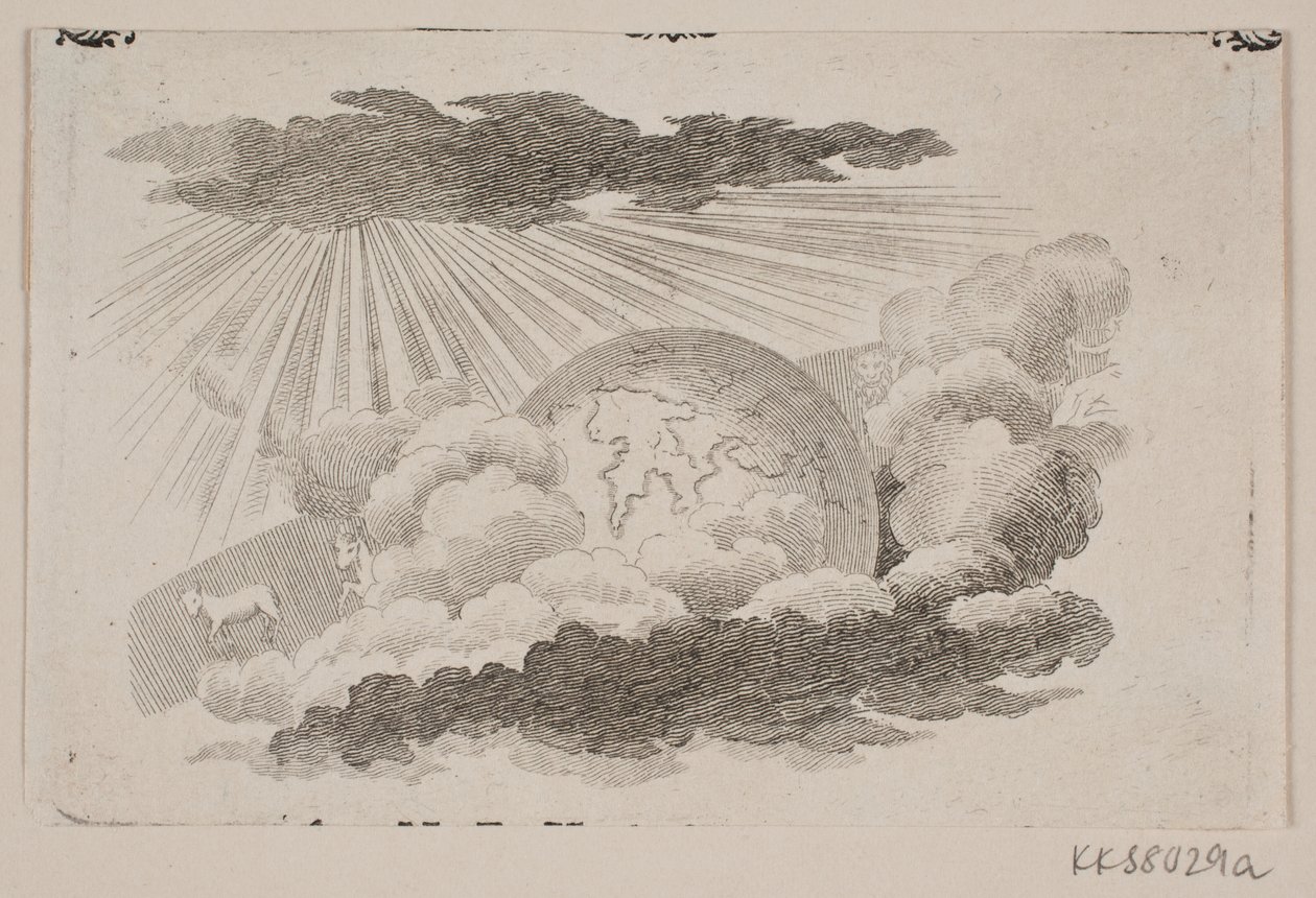 El globo terráqueo rodando entre nubes de J.F. Clemens