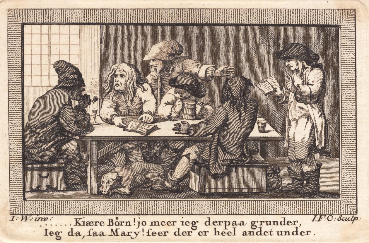 Peder Paars-digtet en la taberna de los tres ciervos de J.F. Clemens