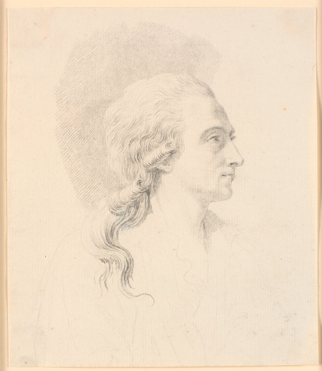 Retrato del escultor Alexander Trippel. Perfil a la derecha de J.F. Clemens