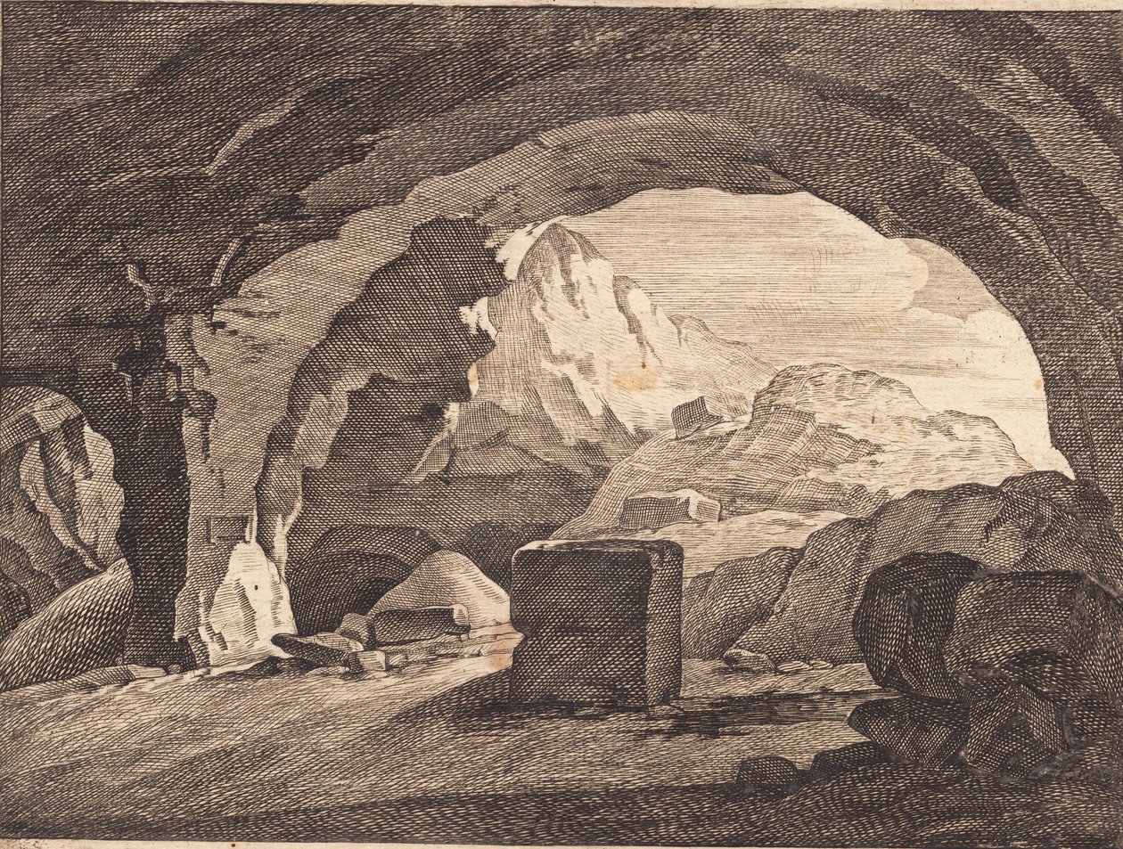 Vista a través de una bóveda de roca de J.F. Clemens