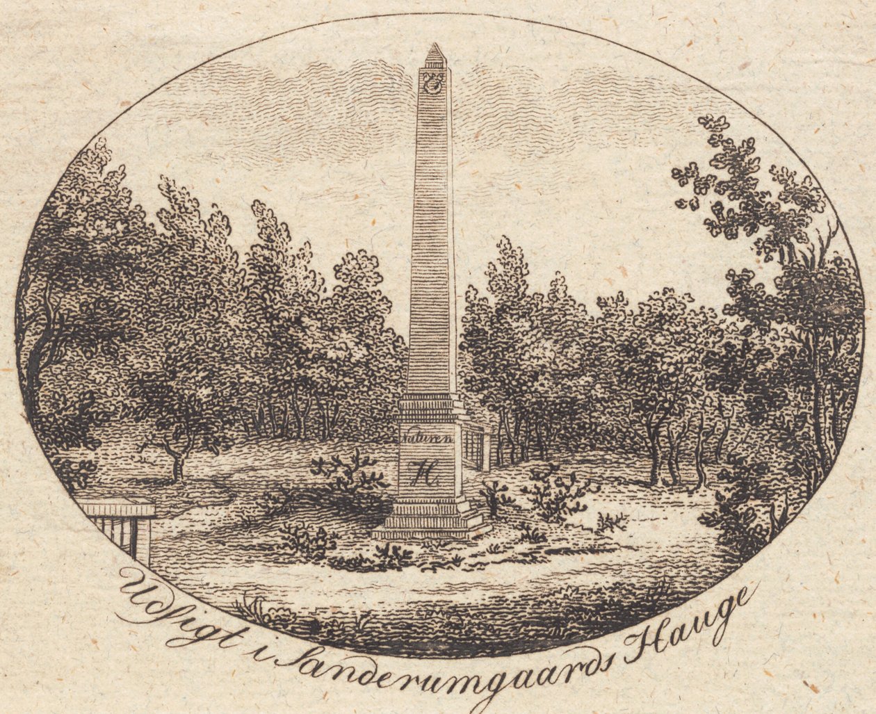 Viñeta. Vista en el jardín de Sanderumgaard de J.F. Clemens