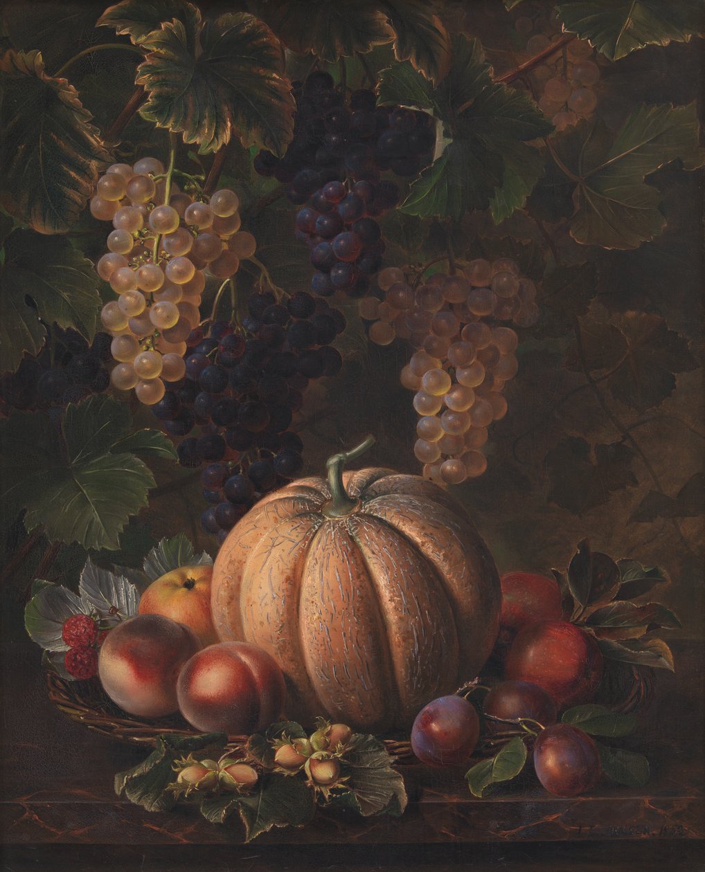 Varios frutos, incluyendo melón y uvas de J.L. Jensen