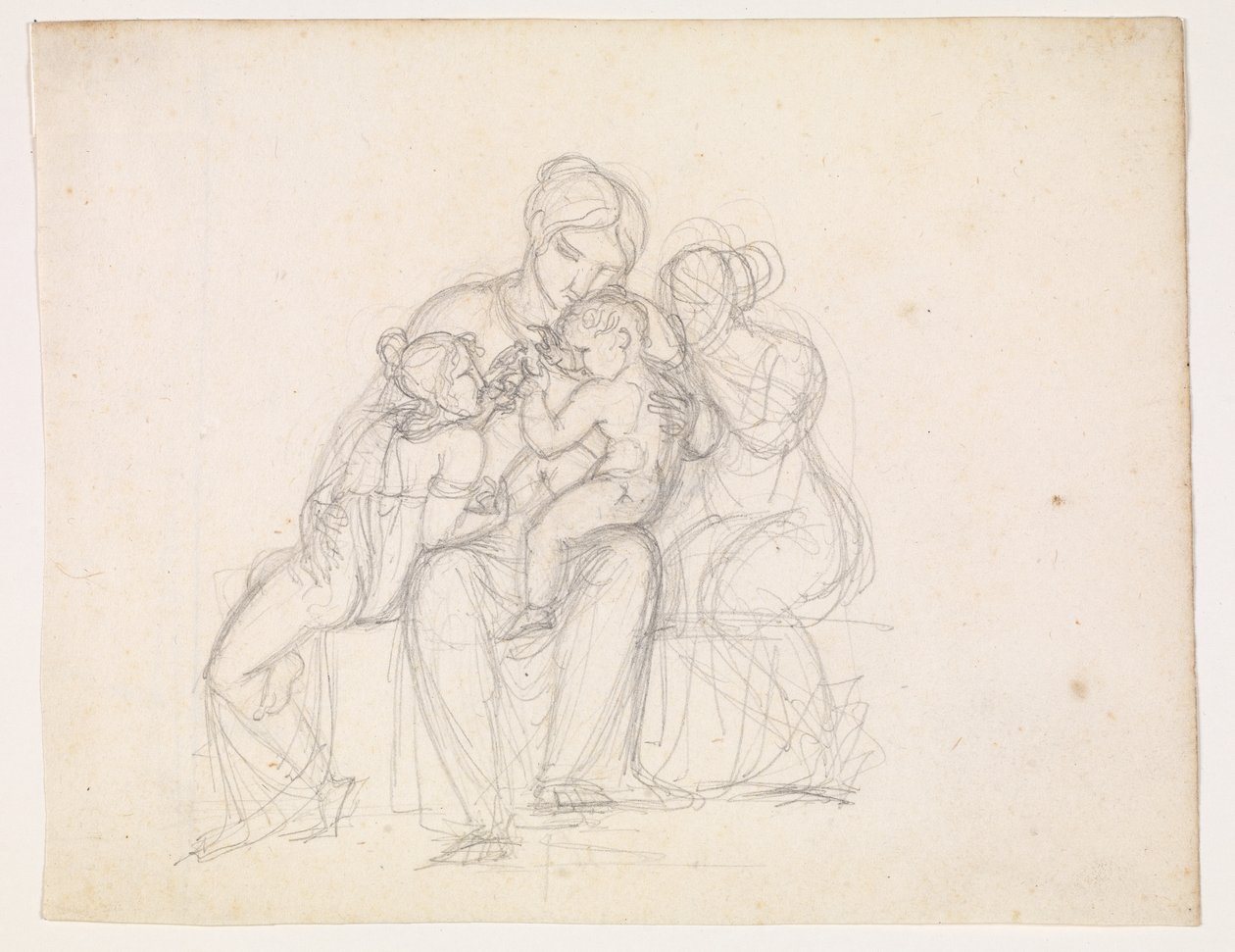 Grupo de figuras. Mujer y 3 niños de J.L. Lund
