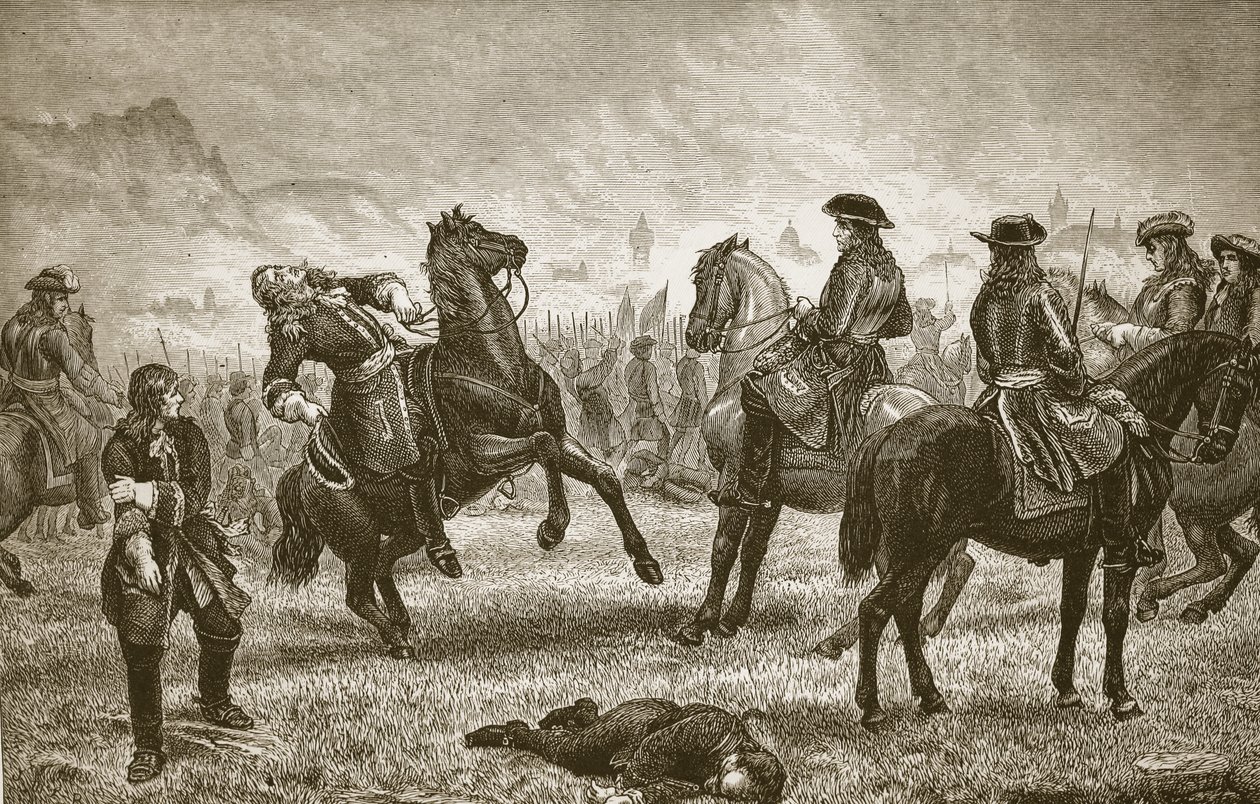 Guillermo III en el sitio de Namur, grabado por Butterworth y Heath de J.M.L. Ralston
