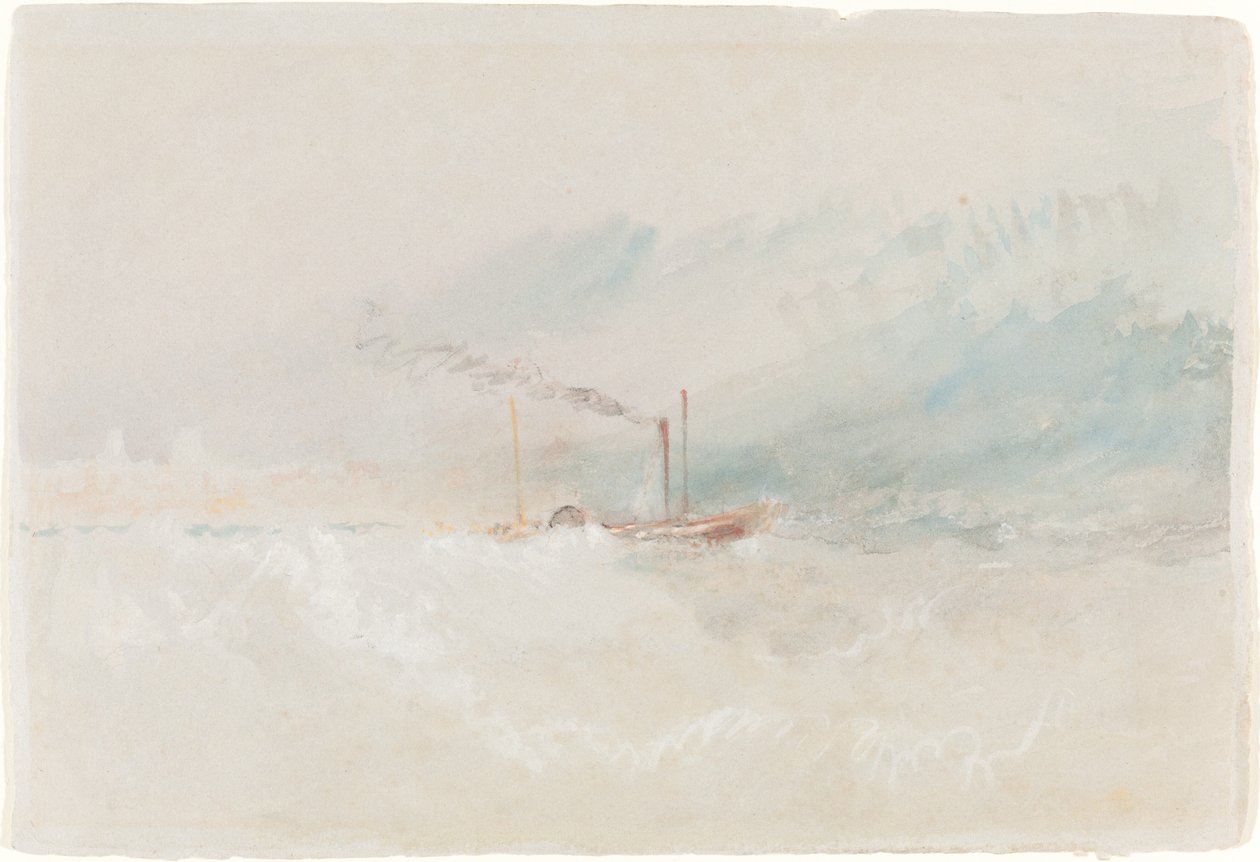 Un barco de paquete frente a Dover, c. 1836 de Joseph Mallord William Turner