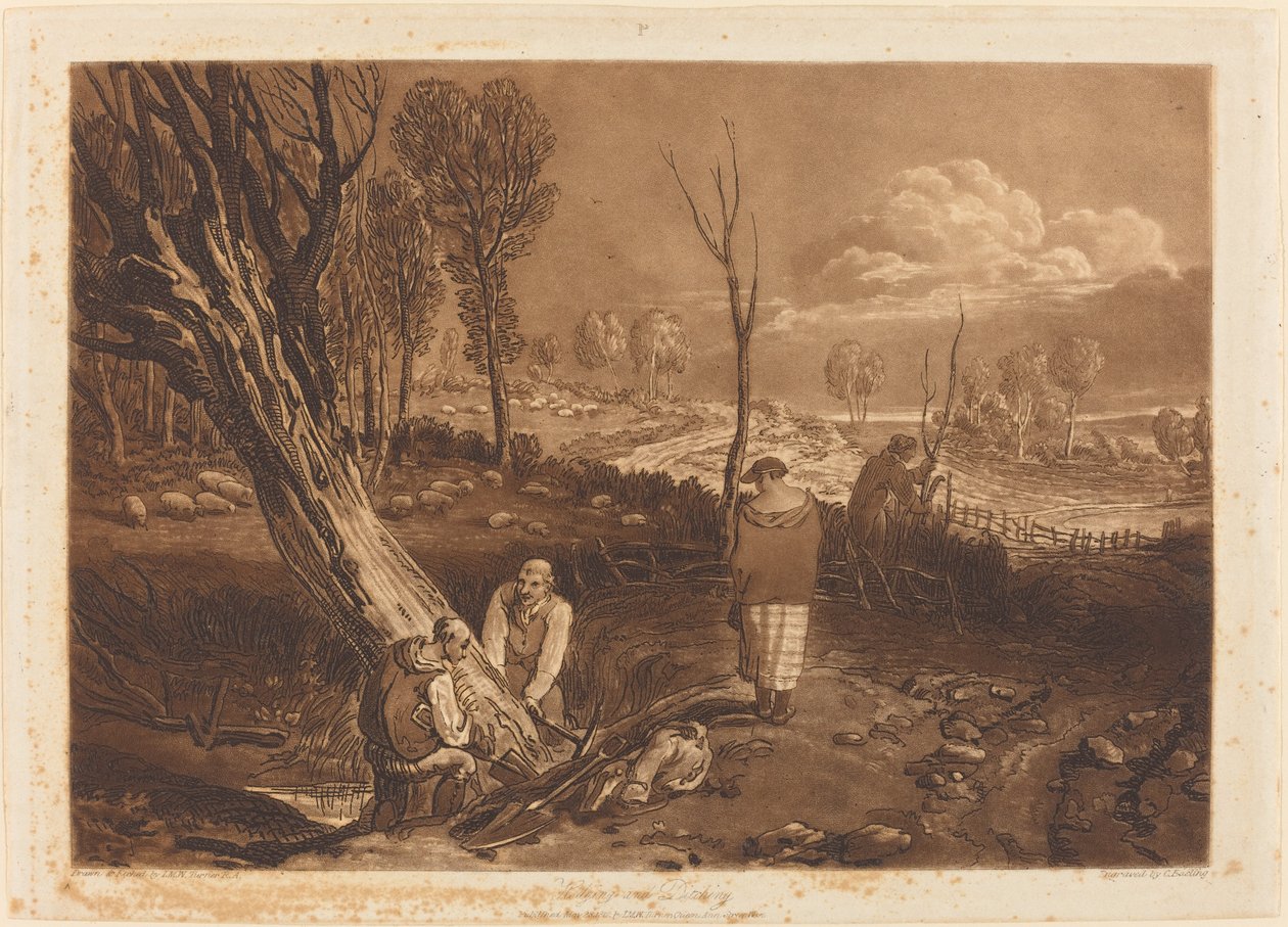 Setos y zanjas, publicado en 1812 de Joseph Mallord William Turner