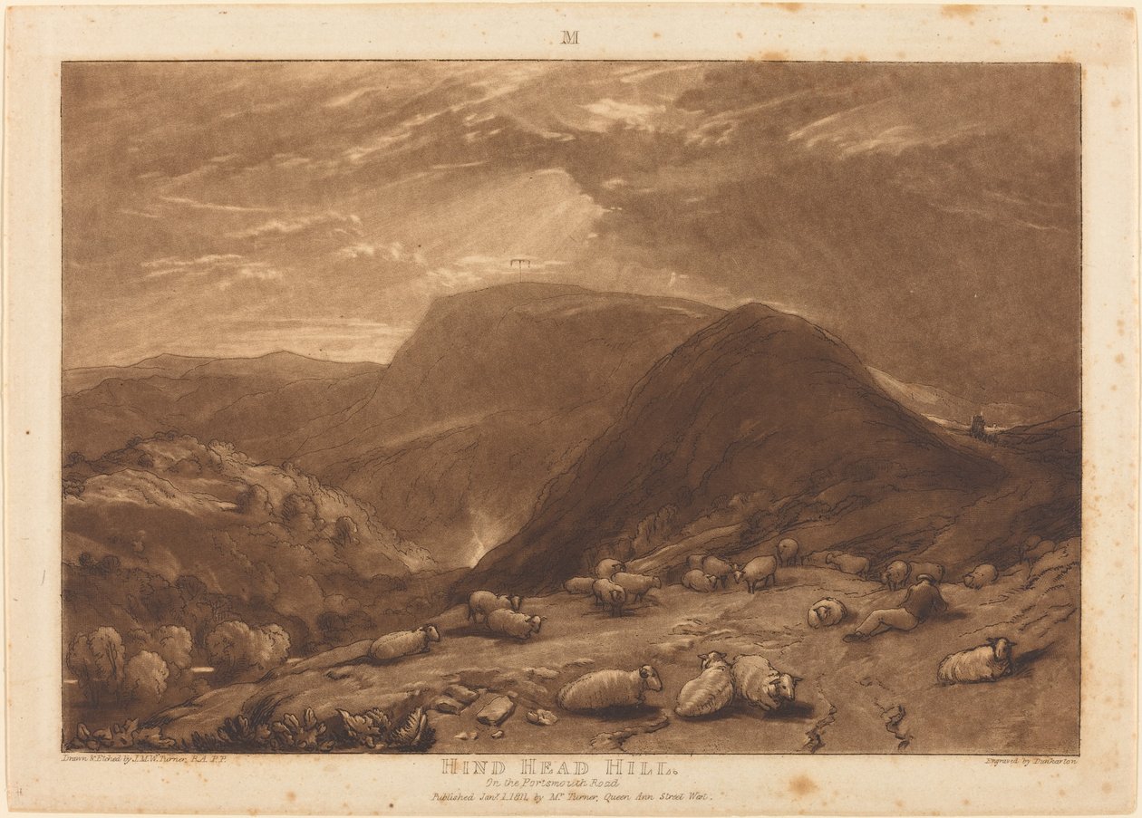 Hind Head Hill, publicado en 1811 de Joseph Mallord William Turner