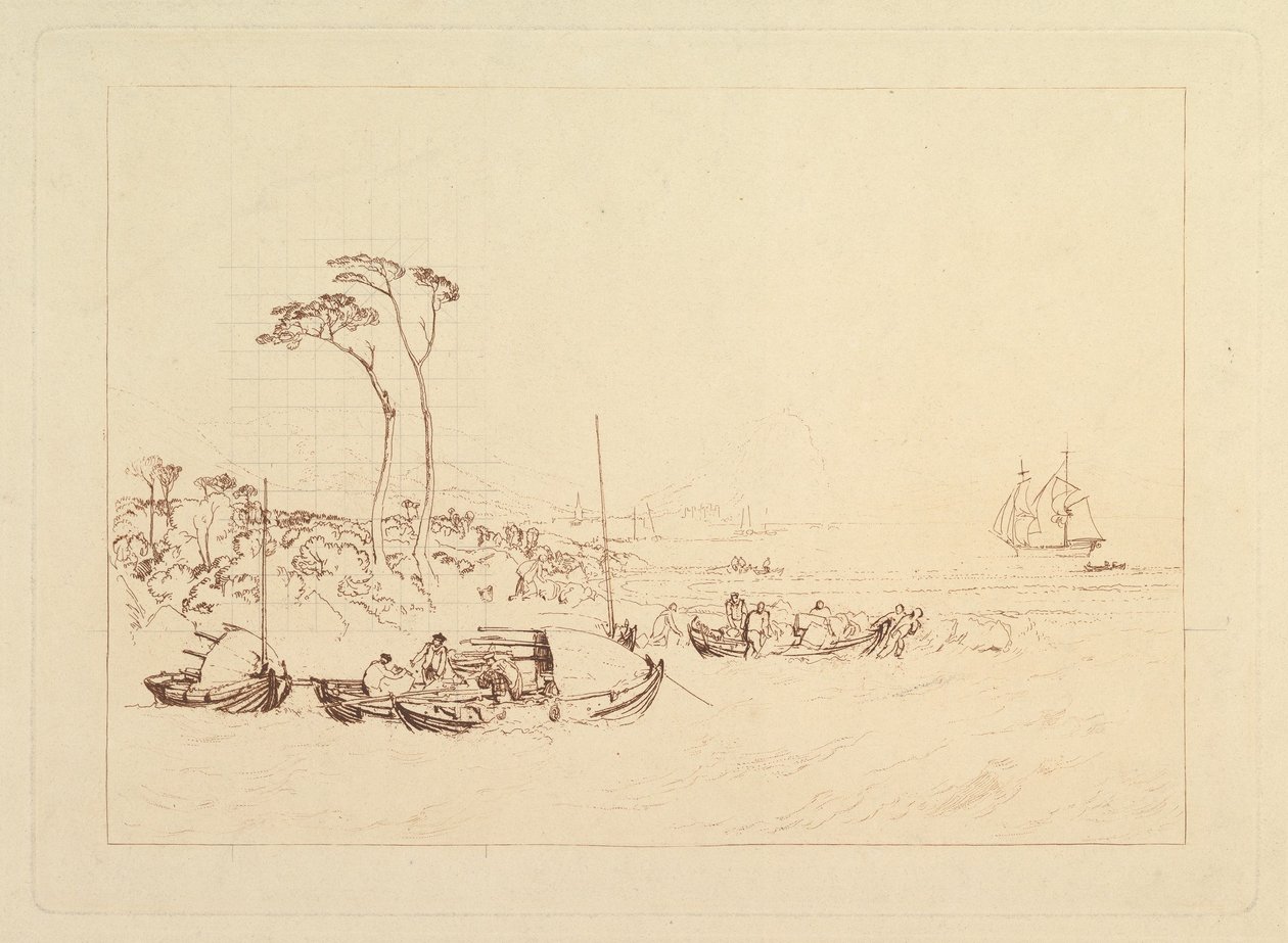 Castillo y ciudad de Inverary, Escocia, Liber Studiorum, parte XIII, 1816 de Joseph Mallord William Turner