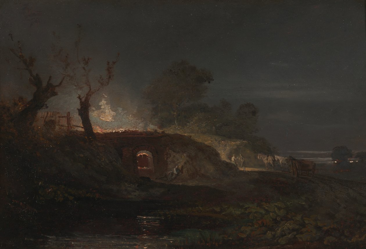 Horno de cal en Coalbrookdale, ca. 1797 de Joseph Mallord William Turner