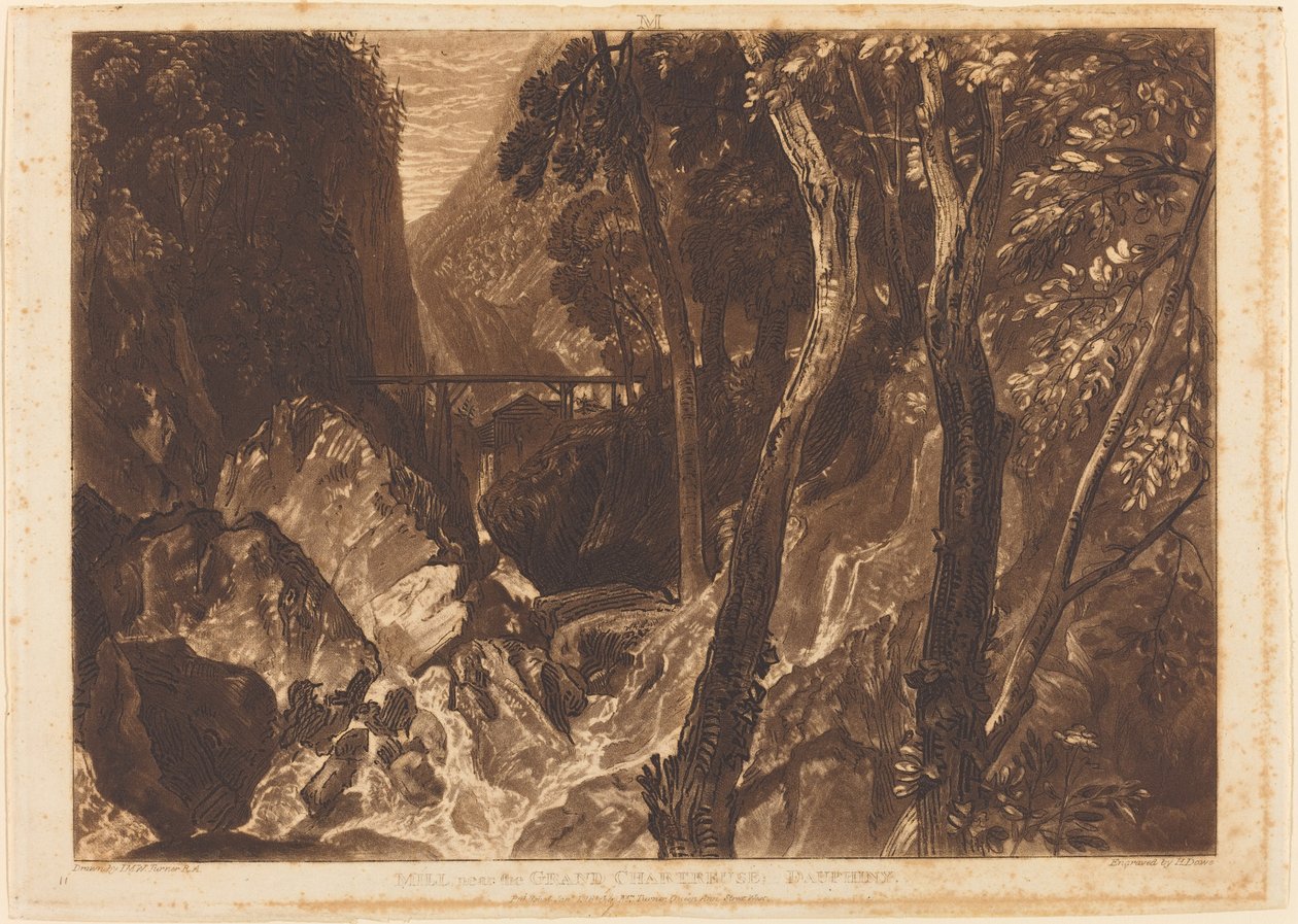 Molino cerca de la Gran Cartuja, publicado en 1816 de Joseph Mallord William Turner