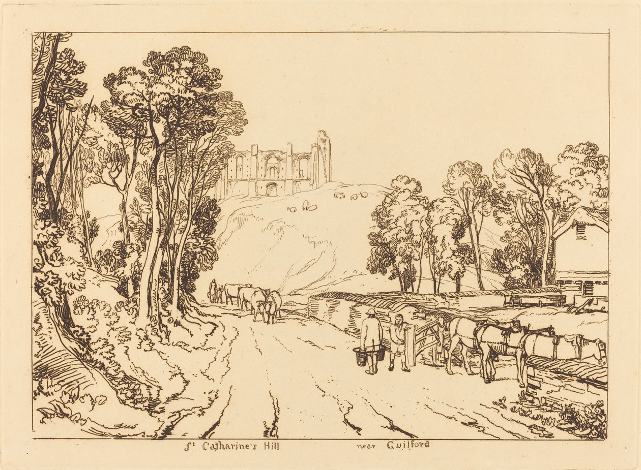 Colina de Santa Catalina cerca de Guilford, publicado 1811 de Joseph Mallord William Turner