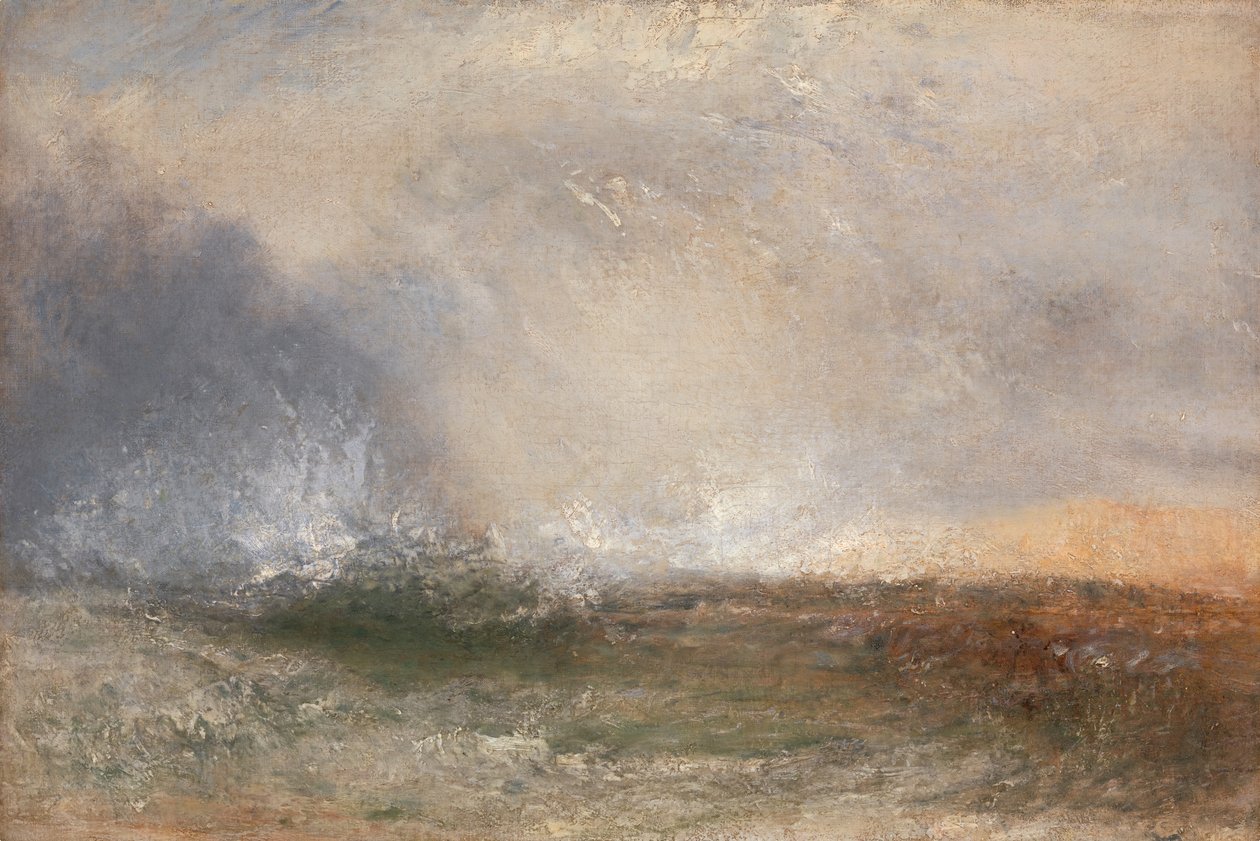 Mar Tempestuoso Rompiendo en una Orilla de Joseph Mallord William Turner