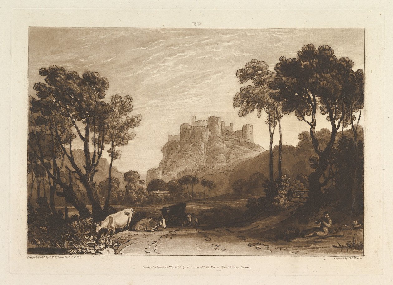 El Castillo sobre los Prados Liber Studiorum, parte II, placa 8 de Joseph Mallord William Turner