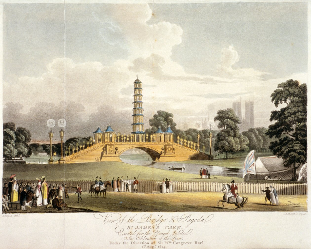 Vista del puente chino y la pagoda en St James