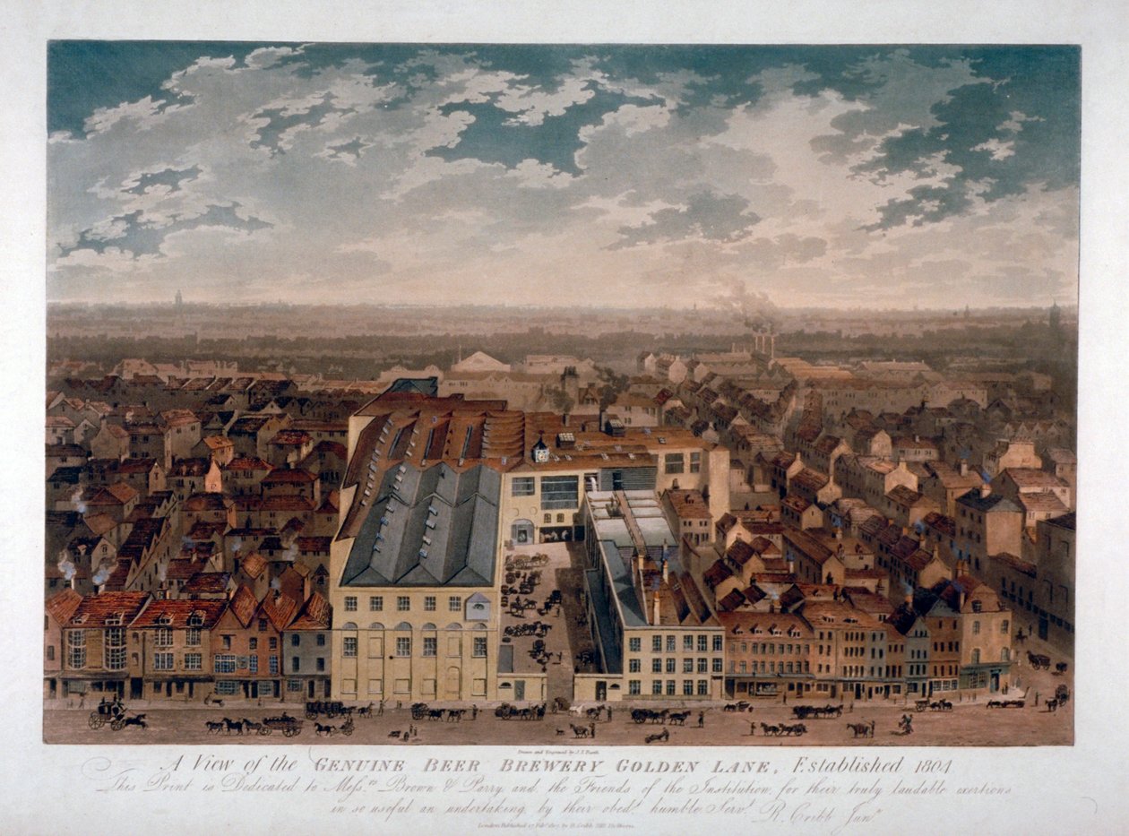 La cervecería Genuine Beer, Golden Lane, Londres, 1807 de JS Barth