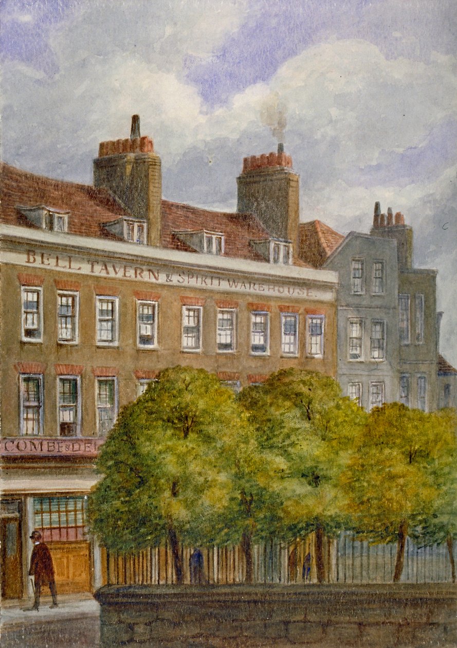 Vista de la Taberna Bell, Church Row, Aldgate, Ciudad de Londres, 1870 de JT Wilson