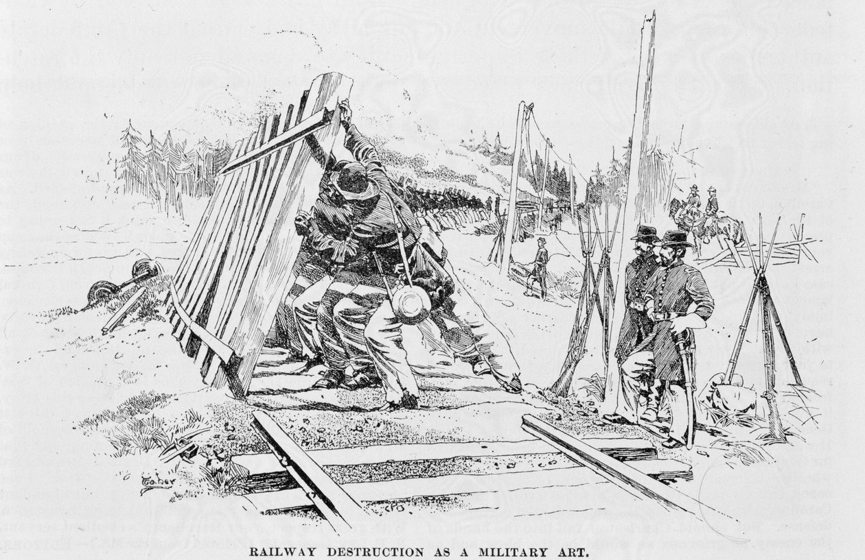 Destrucción ferroviaria como arte militar, ilustración de 