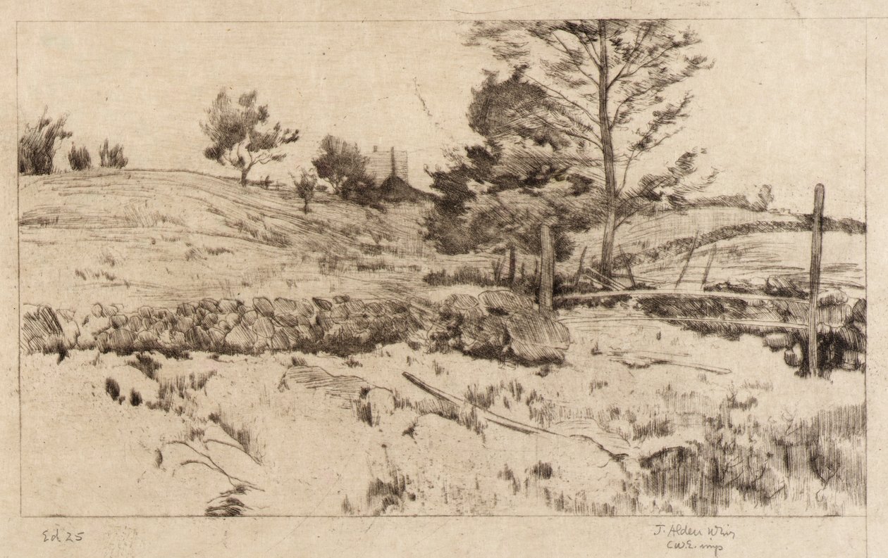 Paisaje (croquis de los campos) de J. Alden Weir